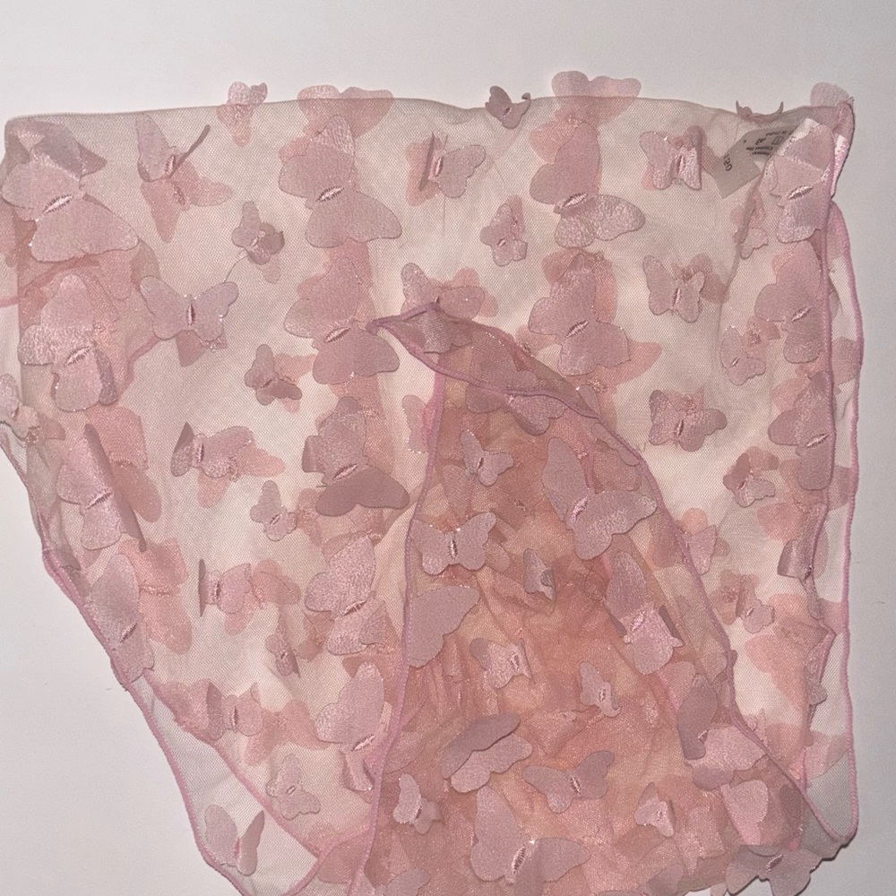 Pink Butterfly Sheer Beach Skirt